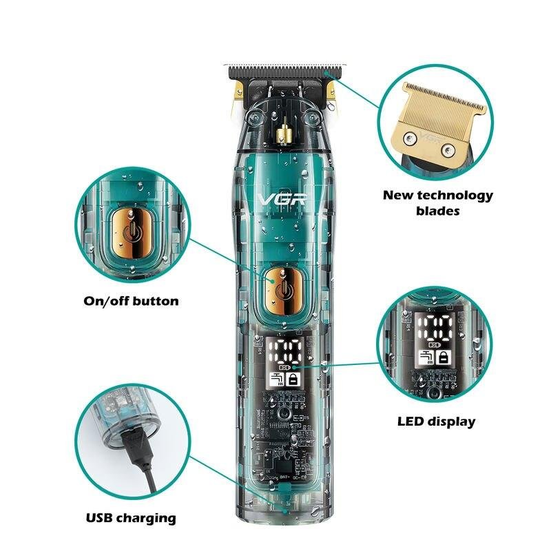 VGR Hair Trimmer Professional Trimmer Rechargeable Hair Clipper Waterproof Hair Cutting Machine T-Blade Trimmer for Men V-961 VGR Hair Trimmer Professional Trimmer Rechargeable Hair Clipper Waterproof Hair Cutting Machine T-Blade Trimmer for Men V-961